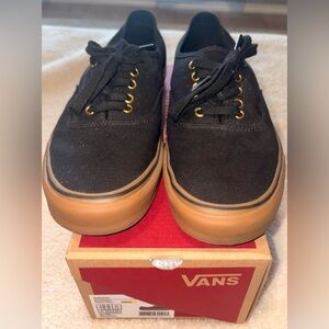 Vans Men's Black and Tan Sneakers worn once